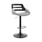 Armen Living Karter Adjustable Gray Faux Leather and Black Wood Bar Stool with Black Base LCKTBABLBLGR - alternate 1